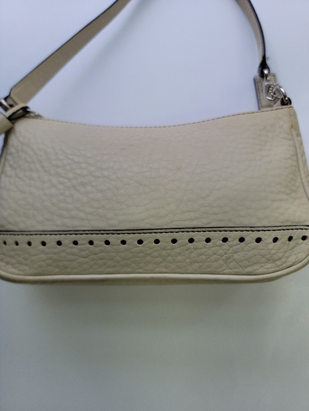 Y2k COACH Demi Baguette Purse Bone Pebbled Leather - Picture 4 of 15